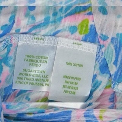 Lilly Pulitzer Top Women's Size Small Blue Pink Paisley Slub 100% Cotton Tank - Image 5