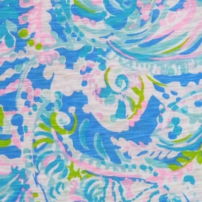 Lilly Pulitzer Top Women's Size Small Blue Pink Paisley Slub 100% Cotton Tank - Image 6