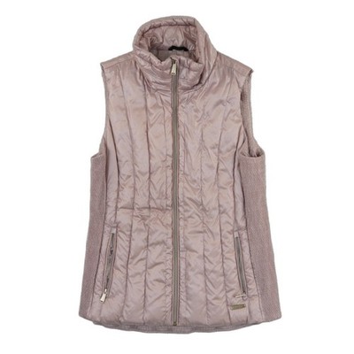 Calvin Klein Performance Down Puffer Vest Women Size Large Pink Metallic Quilted - Image 2