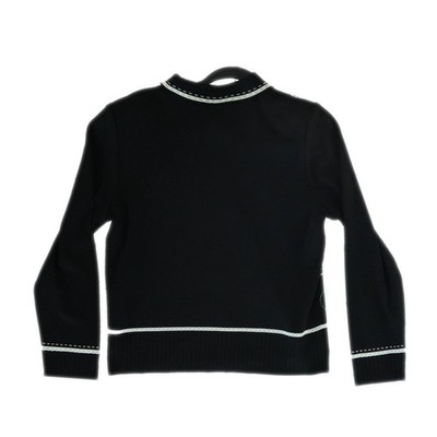 Ming Wang Knit Cardigan Sweater Jacket Women Size Petite Medium PM Black Circle - Image 3