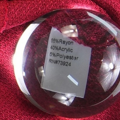 Misook Long Knit Blazer Jacket Women's Size Large Red Textured Open Front - Image 5