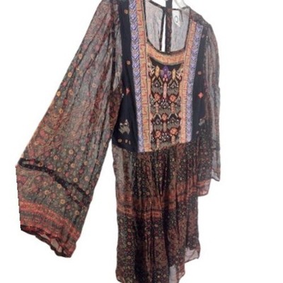 Akemi + Kin Anthropologie Dress Women's Size Small Boho Embroidered Bell Sleeve - Image 2