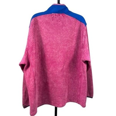 New Chubbies Men's Size XXL Pink Quilted Distressed 1/4 Zip Fleece Pullover - Image 3