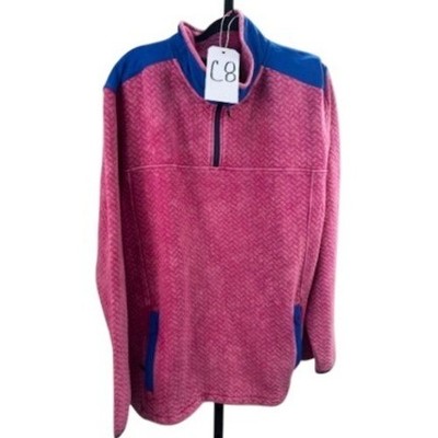 New Chubbies Men's Size XXL Pink Quilted Distressed 1/4 Zip Fleece Pullover - Image 7