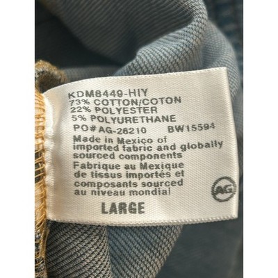 AG Adriano Goldschmied Distressed Denim Dress 3/4 Sleeves Pockets Size Large - Image 4