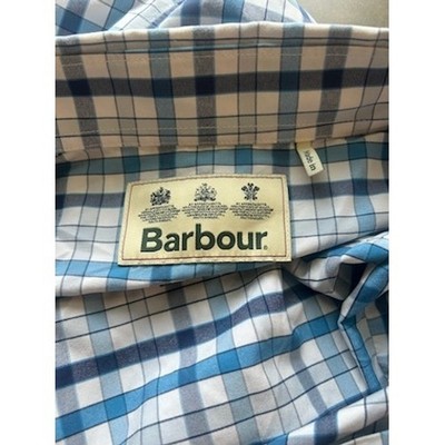 Barbour Mens Blue Plaid Long Sleeve Button Down Shirt Size XXL 2XL - Image 3