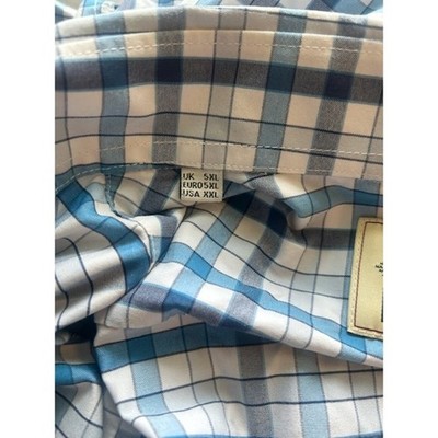 Barbour Mens Blue Plaid Long Sleeve Button Down Shirt Size XXL 2XL - Image 4