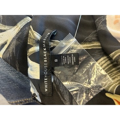 White House Black Market Maxi Dress Floral Overlay Bodice Black New Size 8 $178 - Image 4