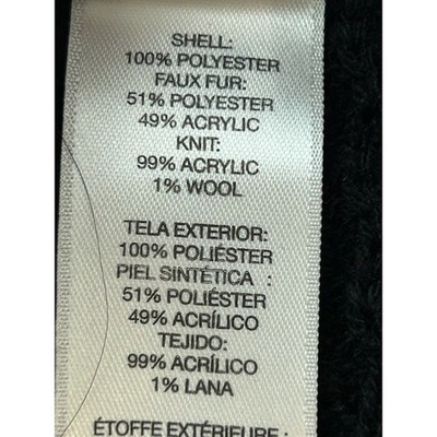 Chico's Black Puffer Vest Faux Fur Trim Knit Back Size 2 Large 12 - Image 5