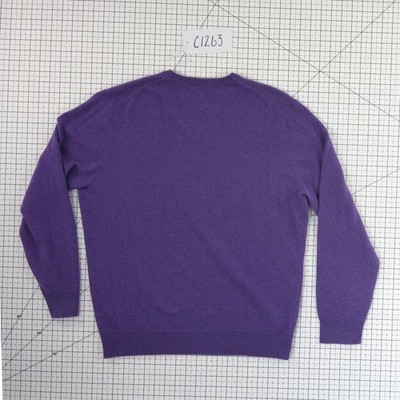 Jos A Bank 100% Cashmere Sweater Traveler Sweater Men's Size Large Purple V Neck - Image 4