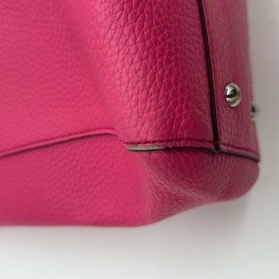 Ralph Lauren Pink Cork Tote Bag Shoulder Bag Top Handle Silver Hardware Large - Image 6