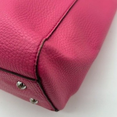 Ralph Lauren Pink Cork Tote Bag Shoulder Bag Top Handle Silver Hardware Large - Image 7