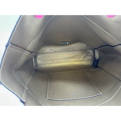 Ralph Lauren Pink Cork Tote Bag Shoulder Bag Top Handle Silver Hardware Large - Image 9