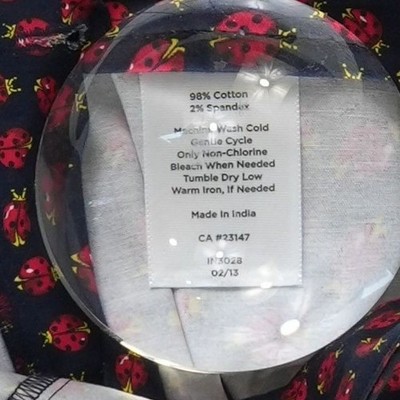 Talbots Pant Suit Womens Size Small 6 Navy Ladybug 100% Silk Top Blouse Cotton - Image 6