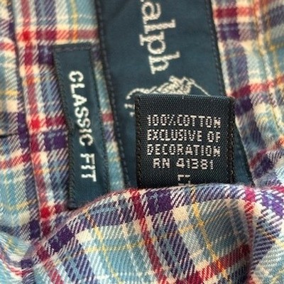 Ralph Lauren Men's Size Medium Plaid Classic Fit Flannel Button Down Shirt - Image 6