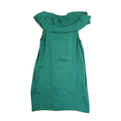 BCBGMAXAZRIA Dress Women's Size 6 Emerald Green Ruffle Collar Chic Y2K - Image 3
