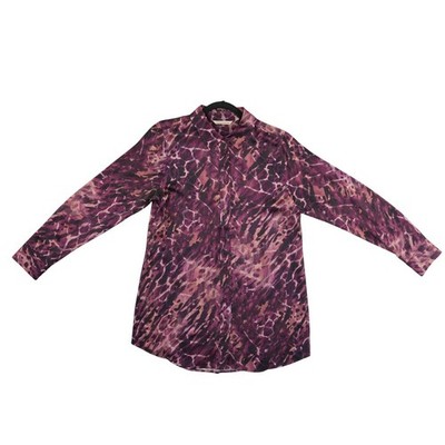 Soft Surroundings 100% Silk Blouse Women's Size Small Purple Animal Print Top - Image 2