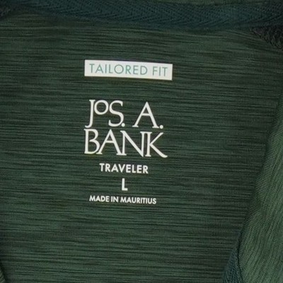Jos A Bank Traveler Sweater Top Men's Size Large Green Quarter Zip - Image 3