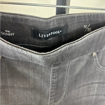 Liverpool The Skinny Gray Denim Jeans Leggings Elastic Waist Women's Size 10 30 - Image 5