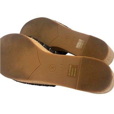 New VIVAIA Wedge Sandals Espadrille Platform Slip On Slides Black Size 43 - Image 4