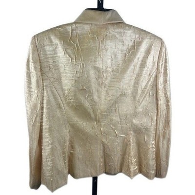 Alex Evenings Champagne Yellow Special Occasion Blazer Jacket Top Blouse Size 16 - Image 2