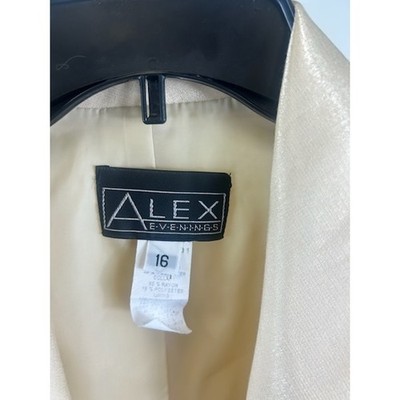 Alex Evenings Champagne Yellow Special Occasion Blazer Jacket Top Blouse Size 16 - Image 4