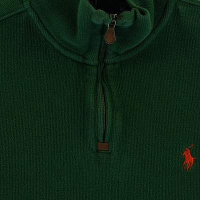Polo Ralph Lauren Men's Size Medium Green Quarter Zip Cotton Sweater - Image 5