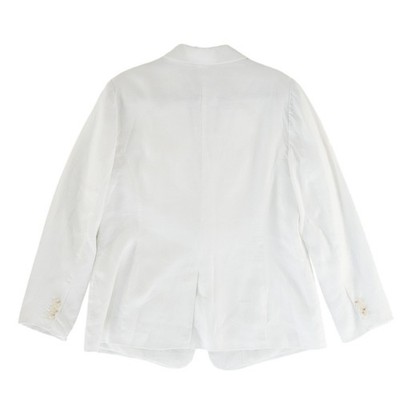 Talbots White Blazer Women's Size 12 Single Button Notched-Lapel Jacket - Image 3