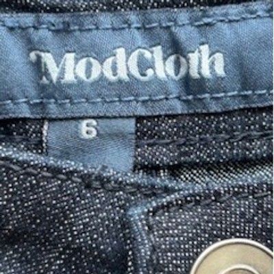 ModCloth Women's Dark Wash Flare Leg Jeans Front Pocket Denim Size 6 - Image 4