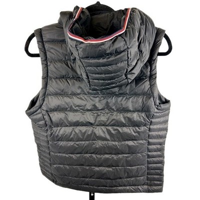 Tommy Hilfiger Women's Size Small Black Hooded Lightweight Puffer Vest Zip Front - Image 2