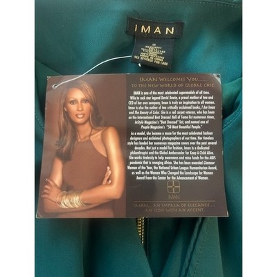 New IMAN Global Chic Women's Emerald Green Zip Ruffle Blazer Jacket Size 1X - Image 4