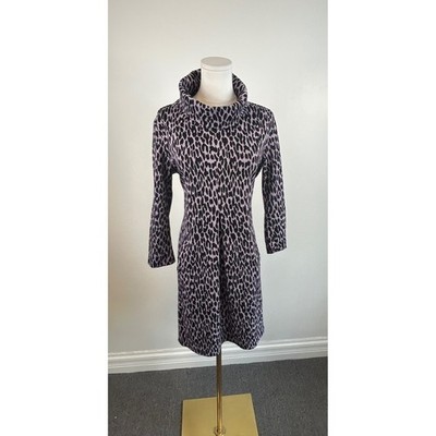 Tyler Boe Kim Cowl Thistle Animal Print Dress 3/4 Sleeve Dress Size Medium - Image 3