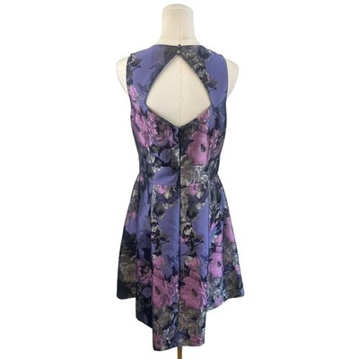 Eliza J Floral Fit & Flare Dress Jewel Party Cocktail Purple Brocade Lk Size 10 - Image 3