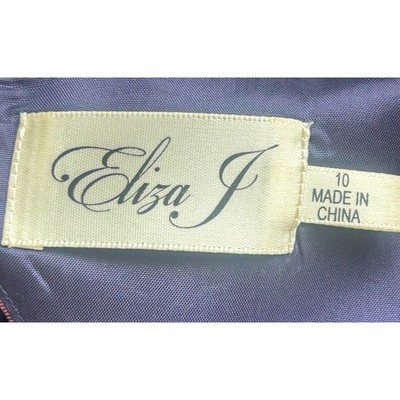 Eliza J Floral Fit & Flare Dress Jewel Party Cocktail Purple Brocade Lk Size 10 - Image 4