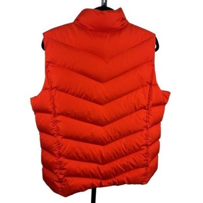Lands' End Women's Orange Down Puffer Vest Warm Insulated Size 1X - Image 2