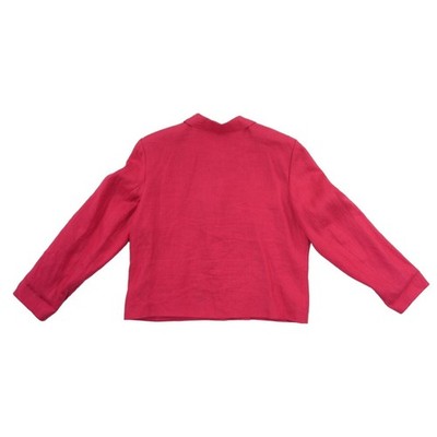 Talbots Blazer Jacket Women's Size 16 Fuchsia Pink 100% Linen Button Front Lined - Image 3