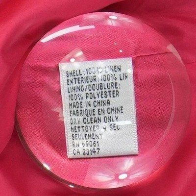 Talbots Blazer Jacket Women's Size 16 Fuchsia Pink 100% Linen Button Front Lined - Image 5