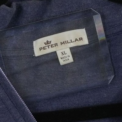 Peter Millar Quarter Zip Top Sweater Men's Size XL Navy Blue Cotton Modal - Image 3