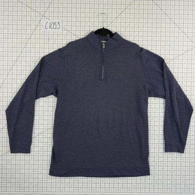 Peter Millar Quarter Zip Top Sweater Men's Size XL Navy Blue Cotton Modal - Image 5