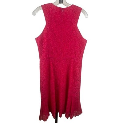 Shoshanna Anthropologie Dress Women's Size 10 Pink Lace Fit Flare - Image 2