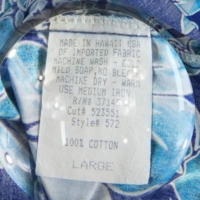 Hilo Hattie Shirt Mens Size Large Blue Pineapple Floral Hawaiian Shirt Vintage - Image 4