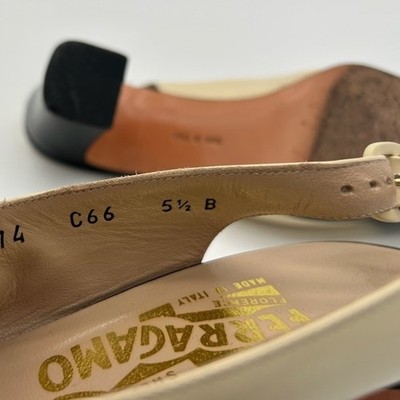 Salvatore Ferragamo Shoes Women's Size 5.5B Slingback Block Heel Pumps Vintage - Image 6