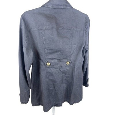 INC Military Jacket Embellished Shoulder Double Breasted Size Medium - Image 2