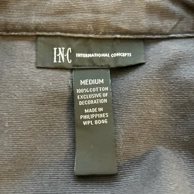 INC Military Jacket Embellished Shoulder Double Breasted Size Medium - Image 3