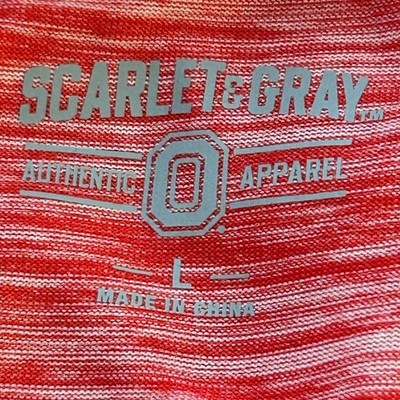 Ohio State Buckeyes Men's Size Large Scarlet Gray Quarter Zip Pullover Shirt - Image 4