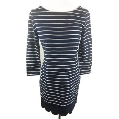 Vineyard Vines Women's Size XS Navy White Stripe Boat Neck Dress - Image 3