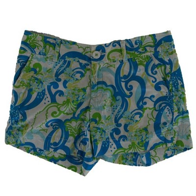 Lilly Pulitzer Shorts Women's Size 2 Blue Green Tropical Floral Callahan - Image 2