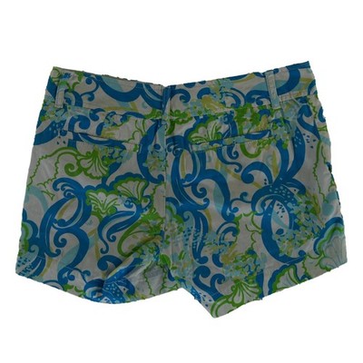Lilly Pulitzer Shorts Women's Size 2 Blue Green Tropical Floral Callahan - Image 3