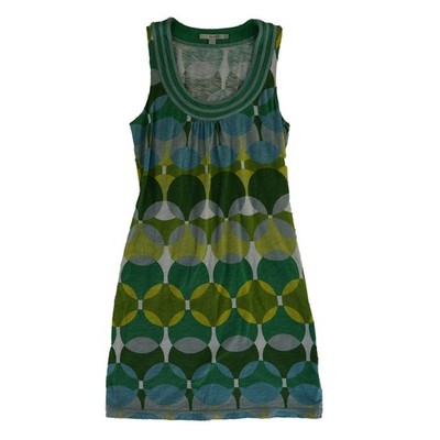 Boden Dress Women's Size 6R 6 R Green Geometric Circle Cotton Shift Dress - Image 2