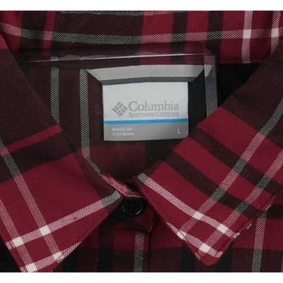 Columbia Men's Size Large Red Black Plaid South Carolina Gamecocks Shirt - Image 4